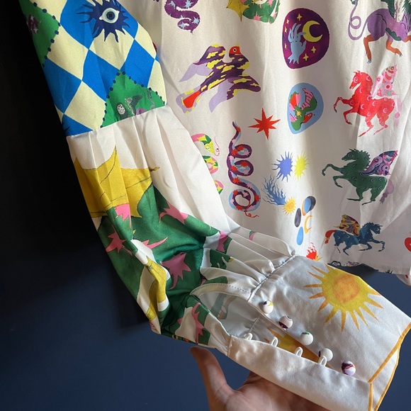 Colorful Graphic Button-Up Shirt - Picture 5 of 6